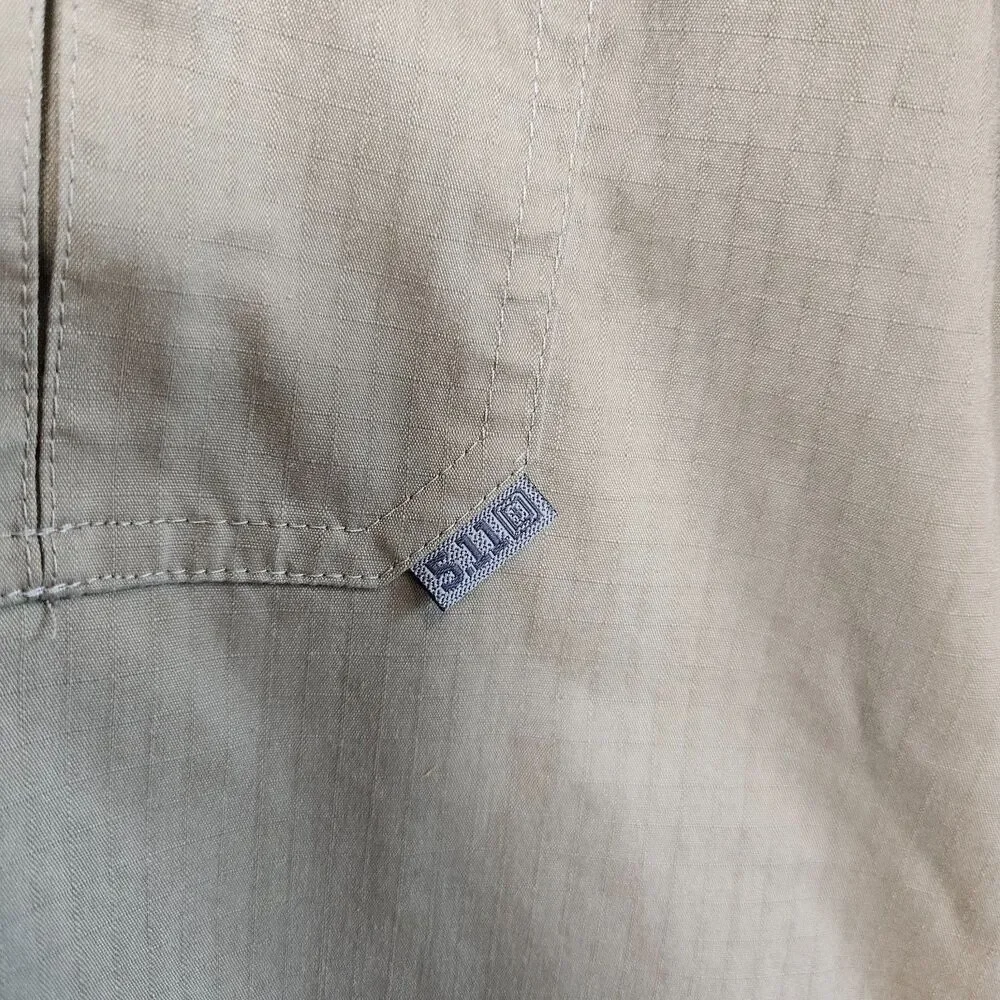 5.11‎ Tactical Shirt Mens XL Tan Short Sleeve Button Up Outdoor Hiking Utility